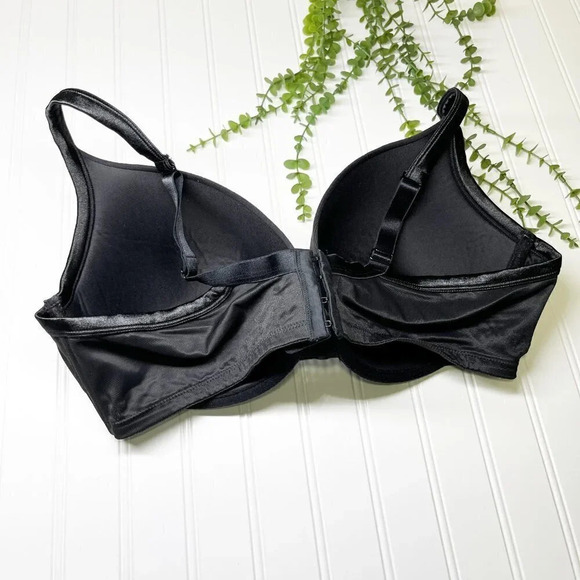 Cacique - Lane Bryant Black Smooth Boost Plunge Underwire Bra Women's Size 44DD - Picture 3 of 6